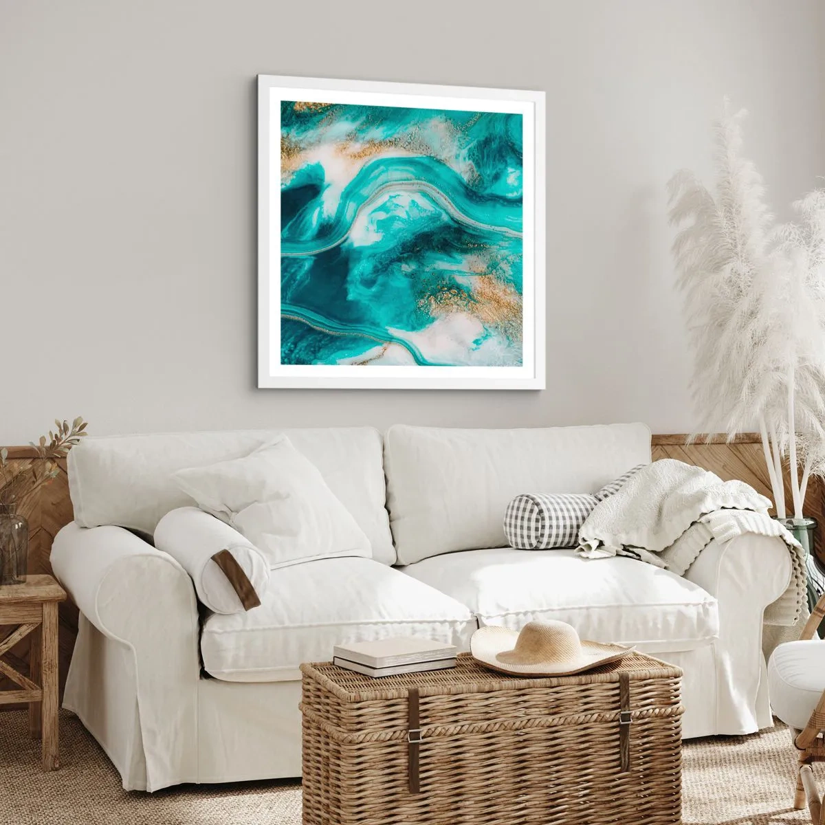 Pôster em moldura branca - Rio do Ouro - 40x40 cm