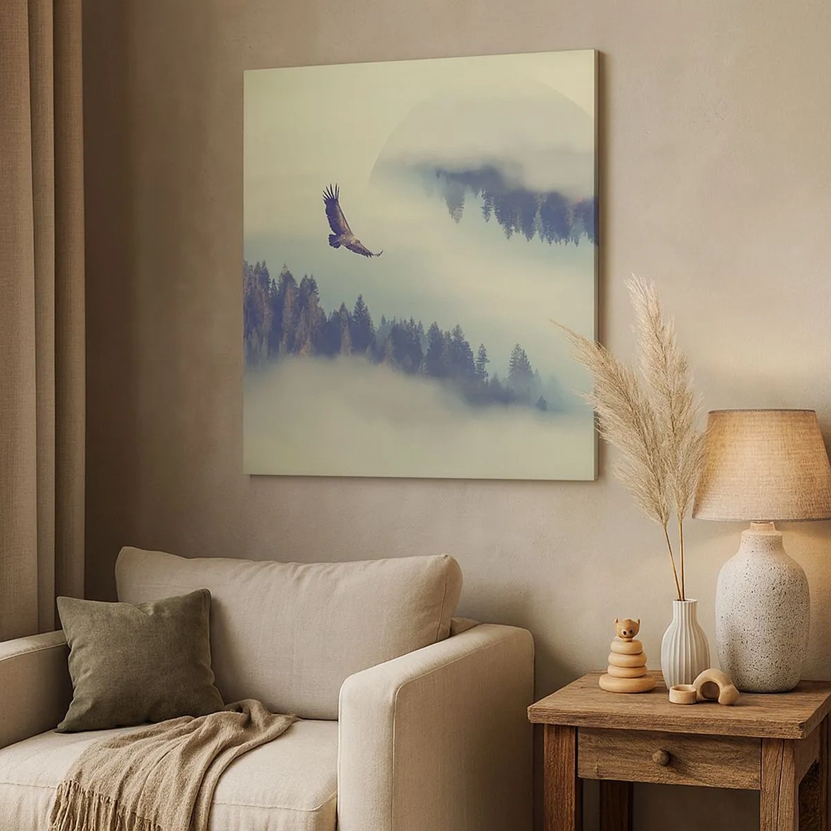 Quadro em tela - Eu vi a sombra de uma águia - 30x30 cm