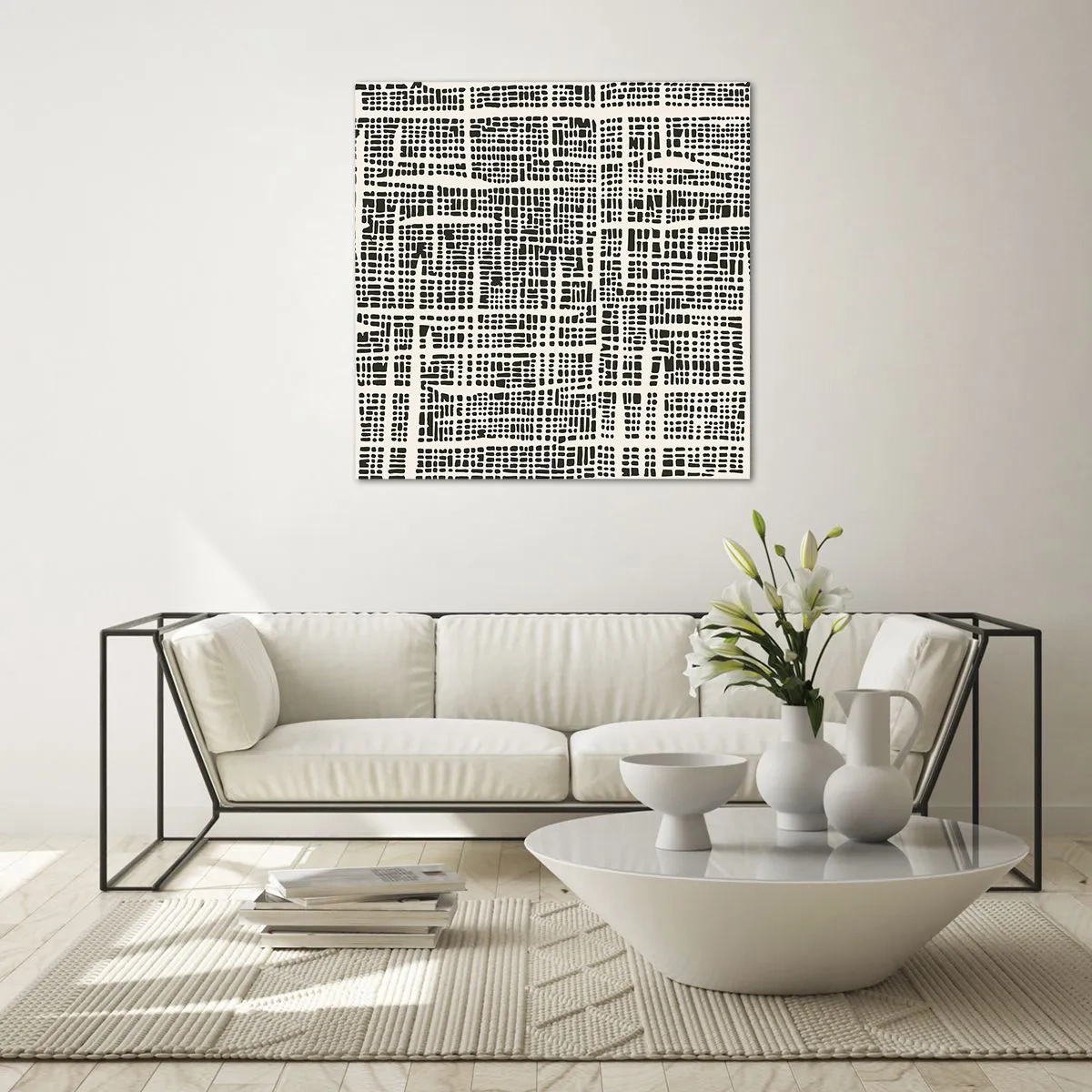 Quadro em vidro - Uma composição tecida - 40x40 cm