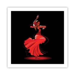 Pôster - O espírito ardente do flamenco - 60x60 cm