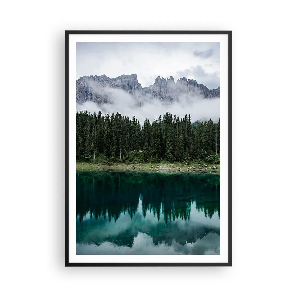 Pôster com moldura preta - Calma, silêncio, não vamos acordar a água... - 70x100 cm