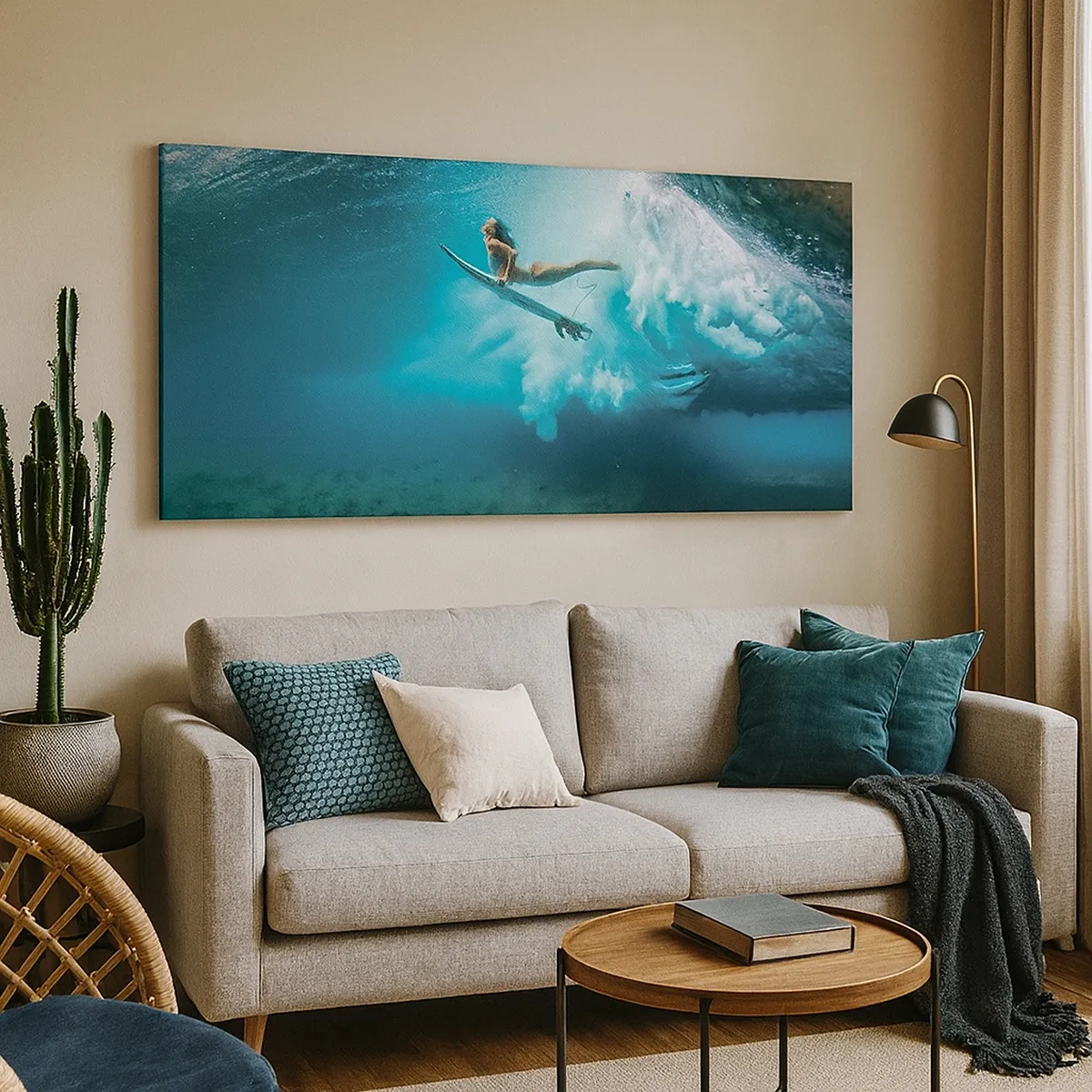 Quadro em tela - O mundo subaquático - 30x30 cm