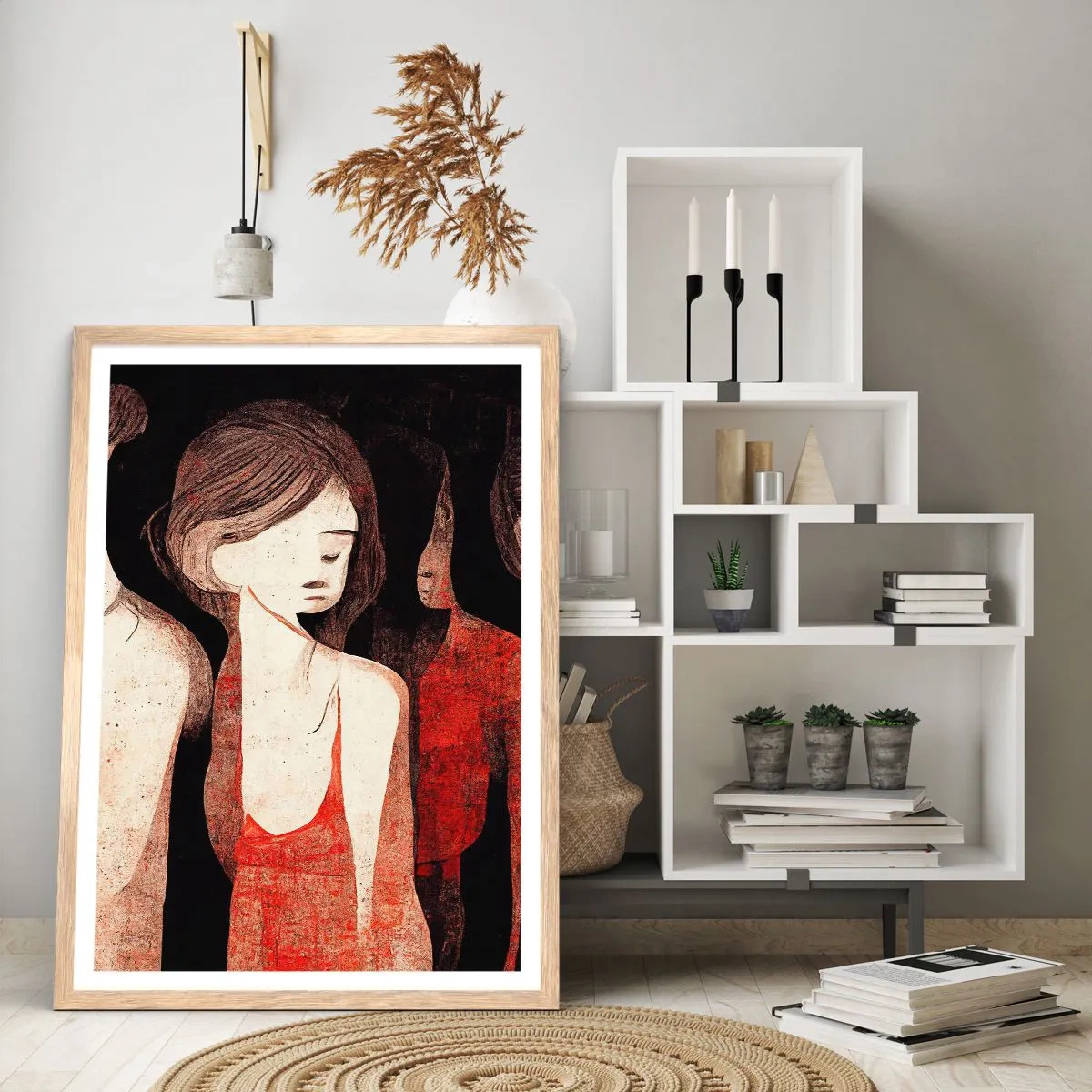 Pôster com moldura de carvalho claro - Madonas das trevas - 70x100 cm