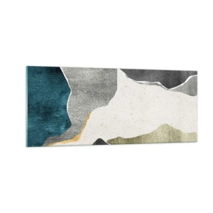 Quadro em vidro - Composição de mosaico com fio de ouro - 100x40 cm