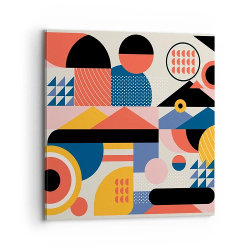 Quadro em tela - Composição: brincar - 70x70 cm