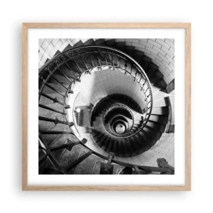 Pôster com moldura de carvalho claro - Cada vez mais alto - 50x50 cm