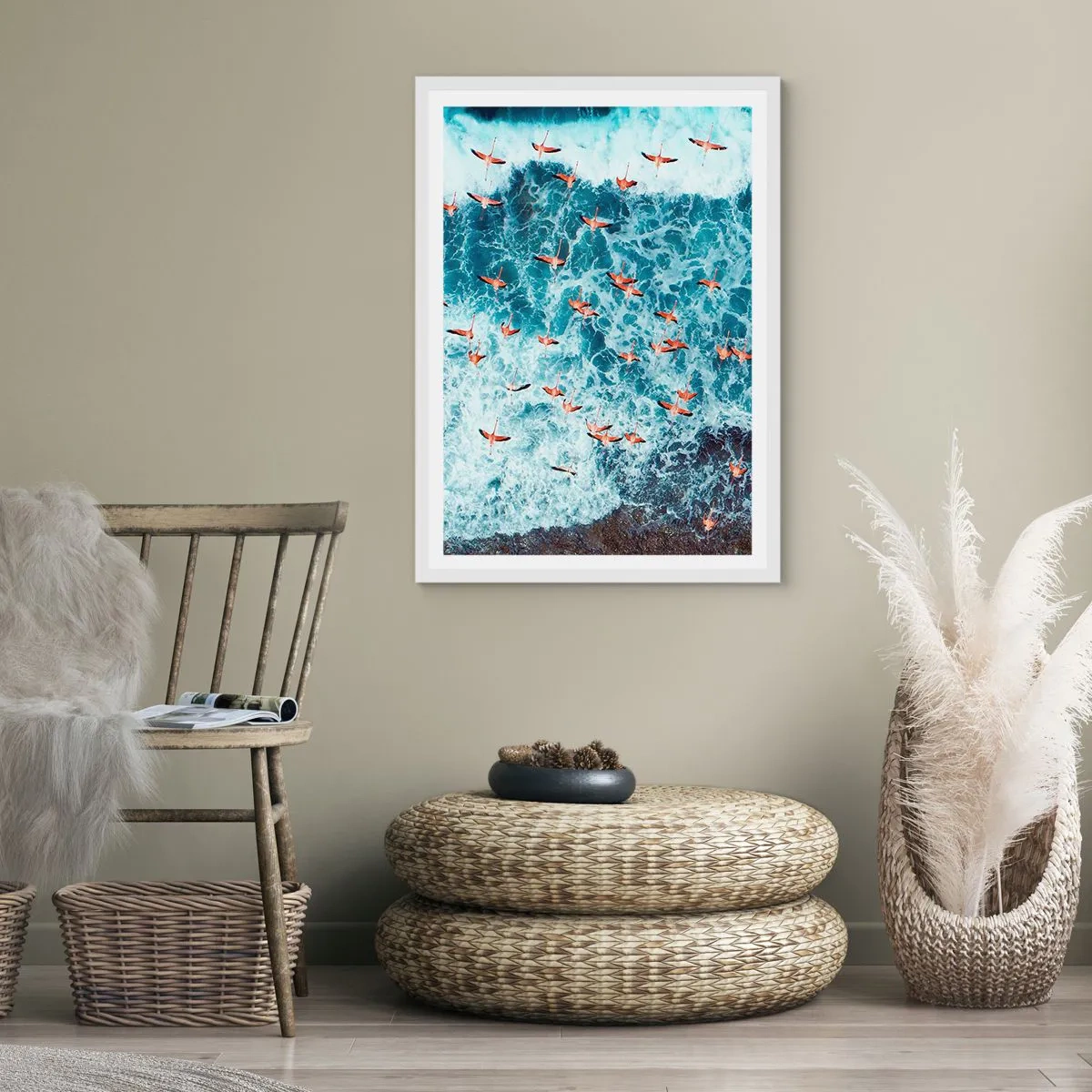 Pôster em moldura branca - Desfile à beira-mar - 61x91 cm