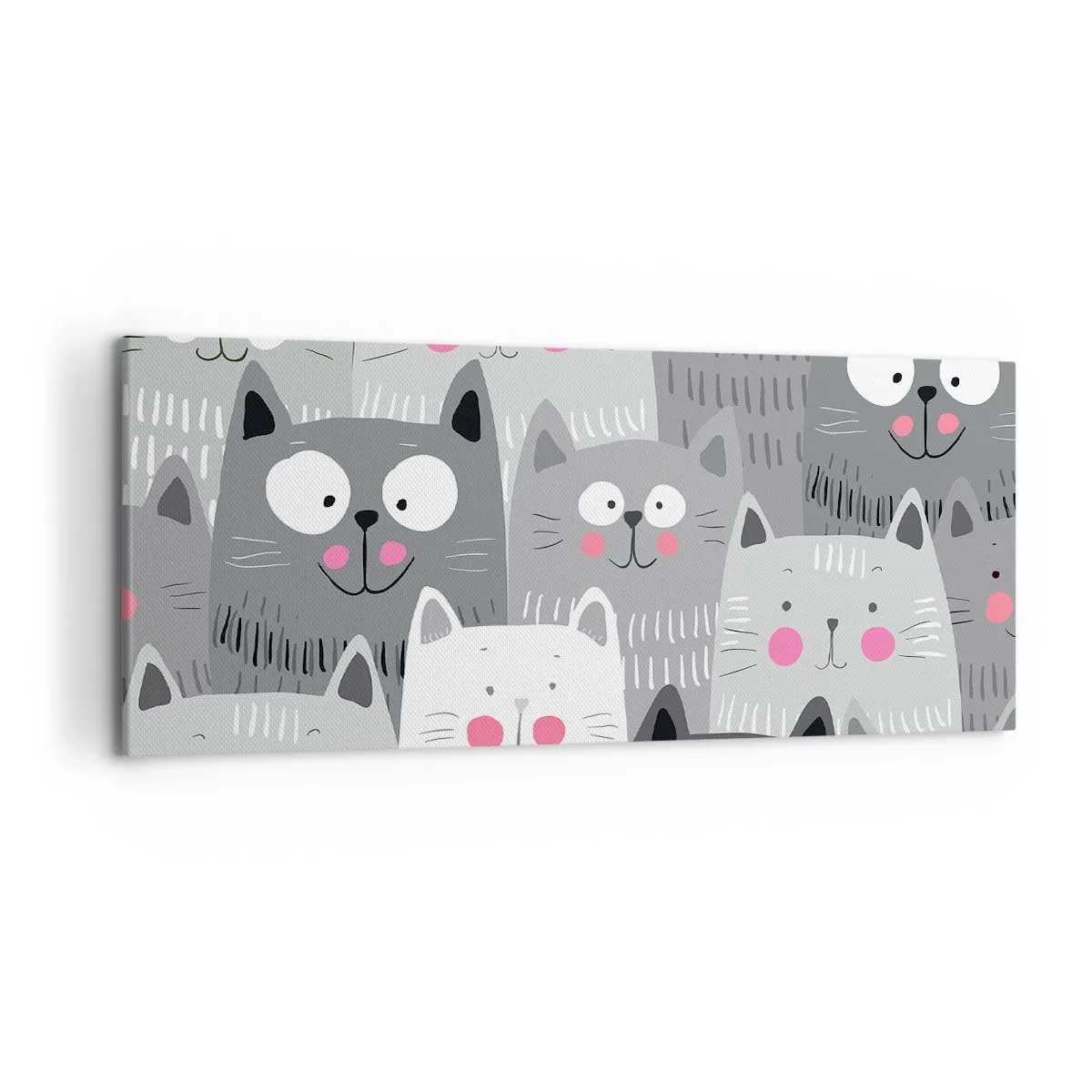 Quadro em tela - O mundo dos gatos - 120x50 cm