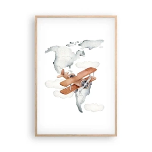 Pôster com moldura de carvalho claro - Com espírito pioneiro - 61x91 cm