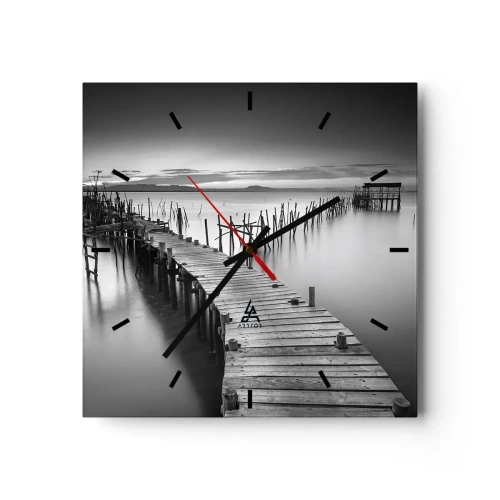 Relógio de parede - Relógio em vidro - A tranquilidade de uma costa esquecida - 30x30 cm