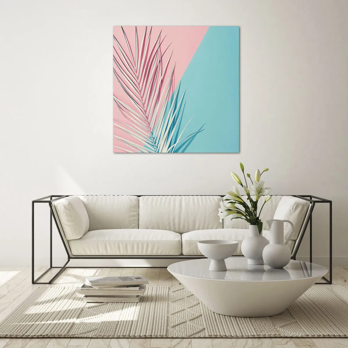 Quadro em vidro - Impressão tropical - 30x30 cm