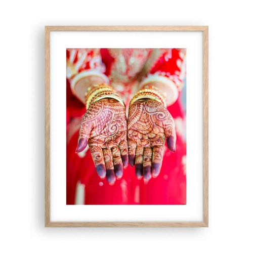 Pôster com moldura de carvalho claro - Pronto para alcançar a felicidade - 40x50 cm