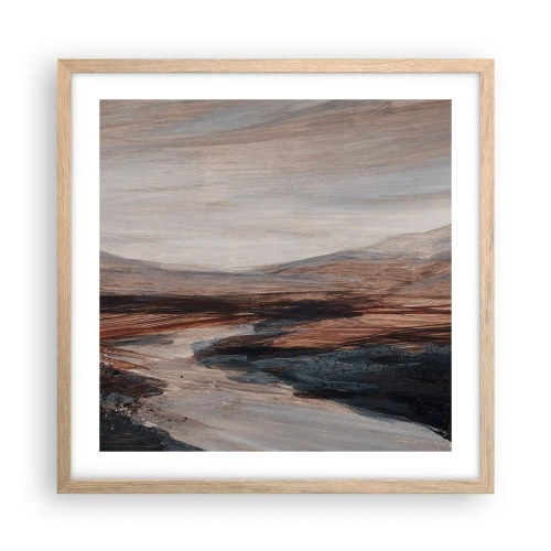 Pôster com moldura de carvalho claro - Um vale tranquilo - 50x50 cm