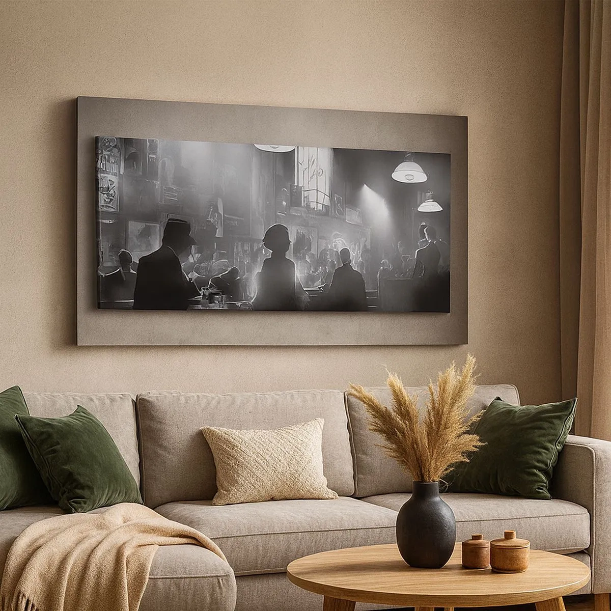 Quadro em tela - Em uma atmosfera de jazz - 100x40 cm