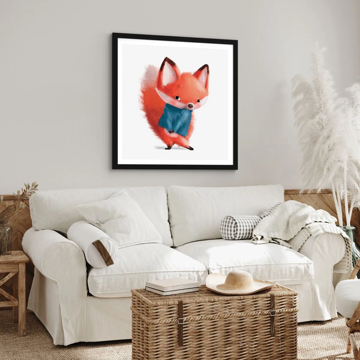 Pôster com moldura preta - Fico bonito nisto? - 40x40 cm