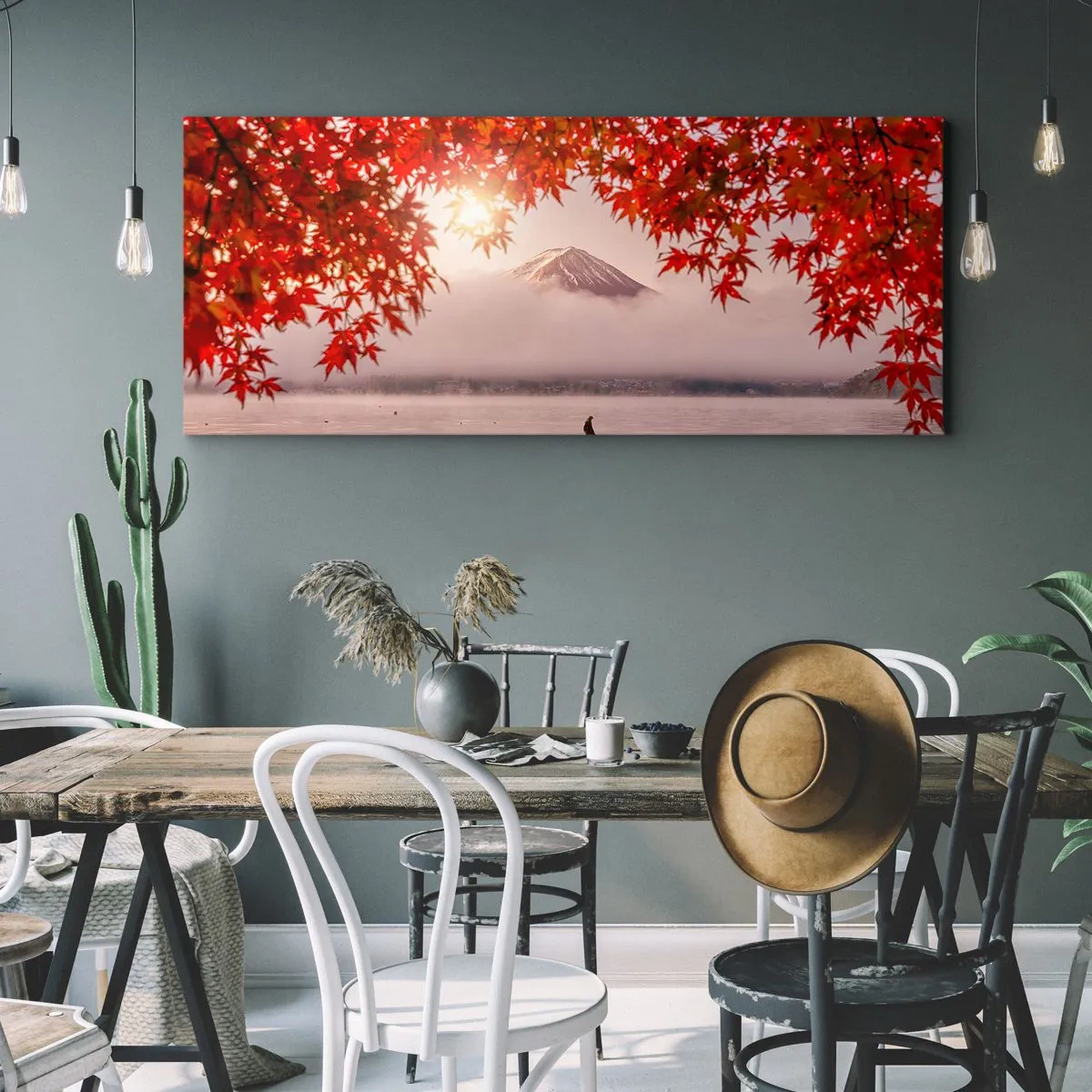 Quadro em tela - No clima japonês - 100x40 cm