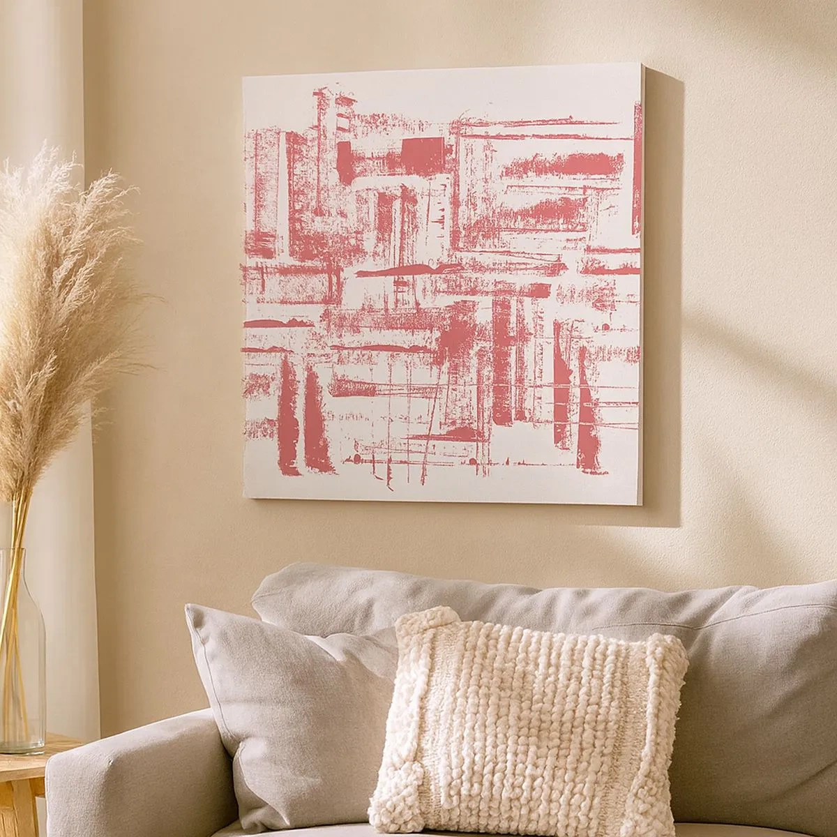 Quadro em tela - Cidade Vermelha - 30x30 cm