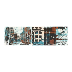 Amostra de Papel de Parede Standard Eco - Um desgastado percurso urbano - Cidade, Arquitetura, Pedaço - 100x30 cm