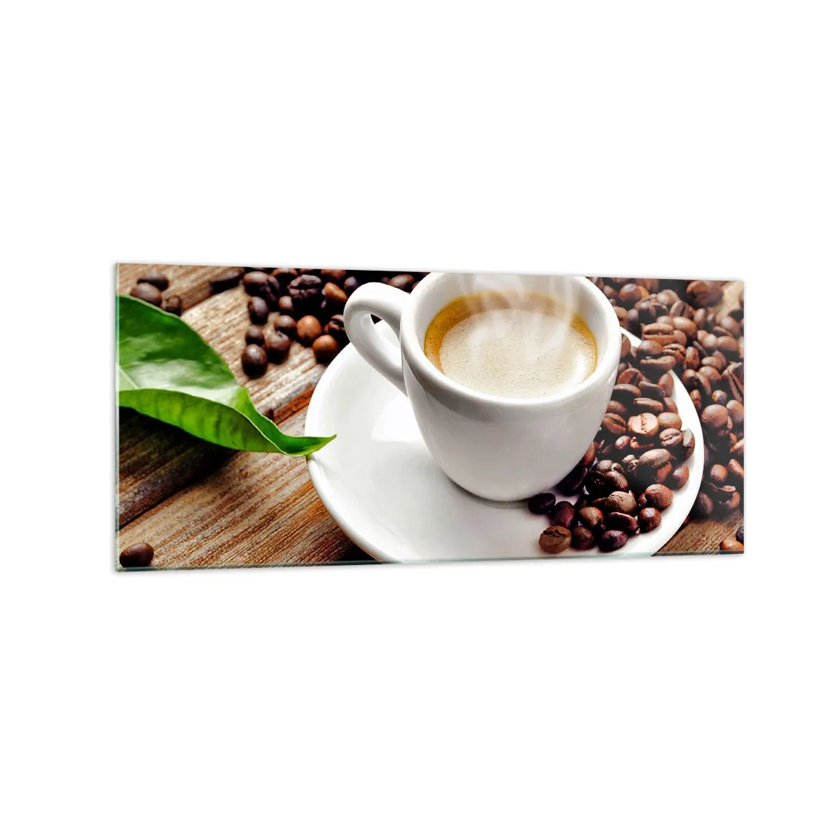 Quadro em vidro - Pausa para um café - 120x50 cm
