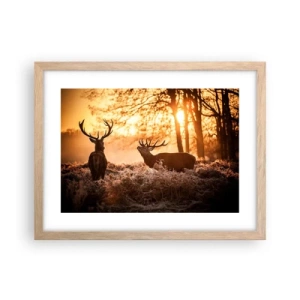 Pôster com moldura de carvalho claro - O sonho do caçador - 40x30 cm