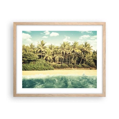 Pôster com moldura de carvalho claro - Ou talvez aqui? - 50x40 cm