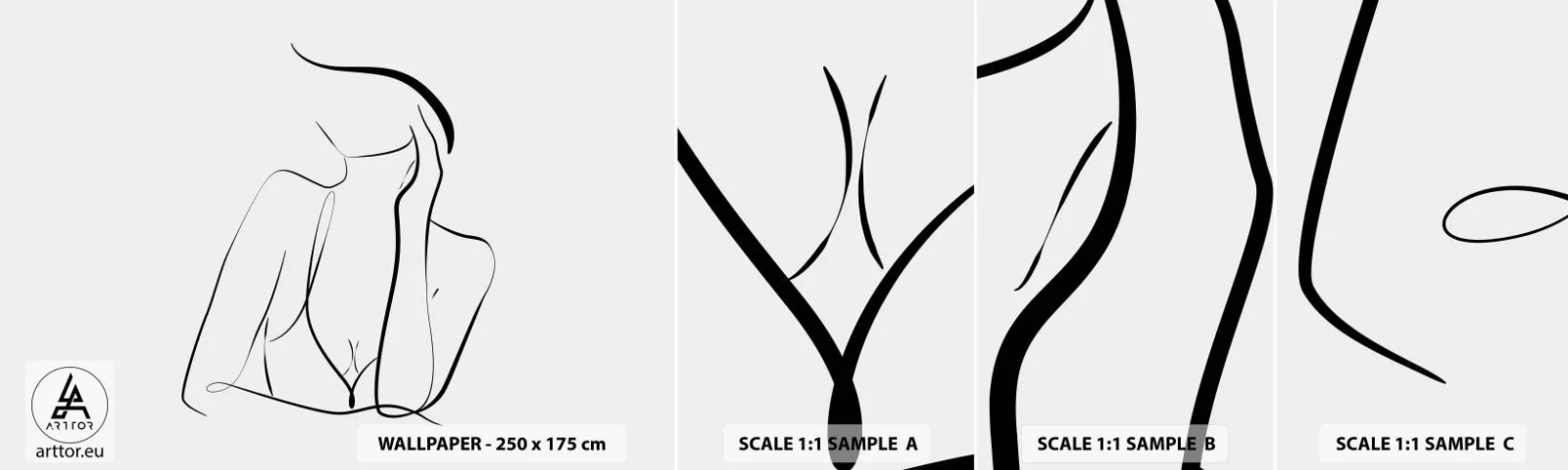 Amostra de papel de parede autocolante Deluxe Sticker - Na onda dos sonhos - Mulher, Gráficos, Pedaço - 100x30 cm