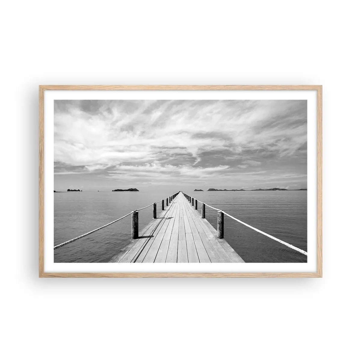 Pôster com moldura de carvalho claro - Talvez uma viagem... - 91x61 cm