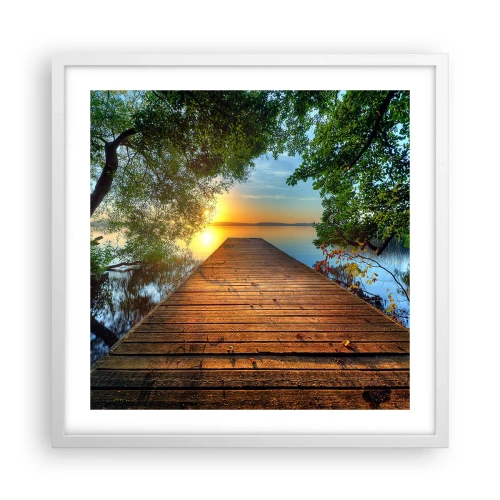 Pôster em moldura branca - Tome o seu tempo, sente-se - 50x50 cm