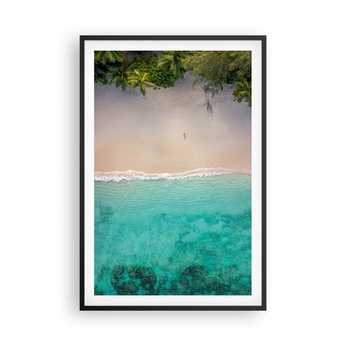Pôster com moldura preta - Praia do paraíso - 61x91 cm