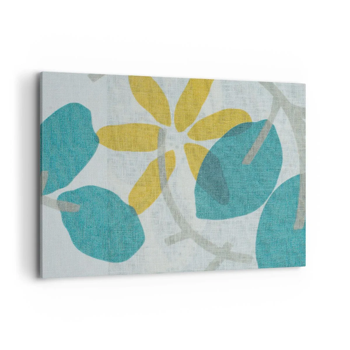 Quadro em tela - Entre as folhas azuis - 100x70 cm