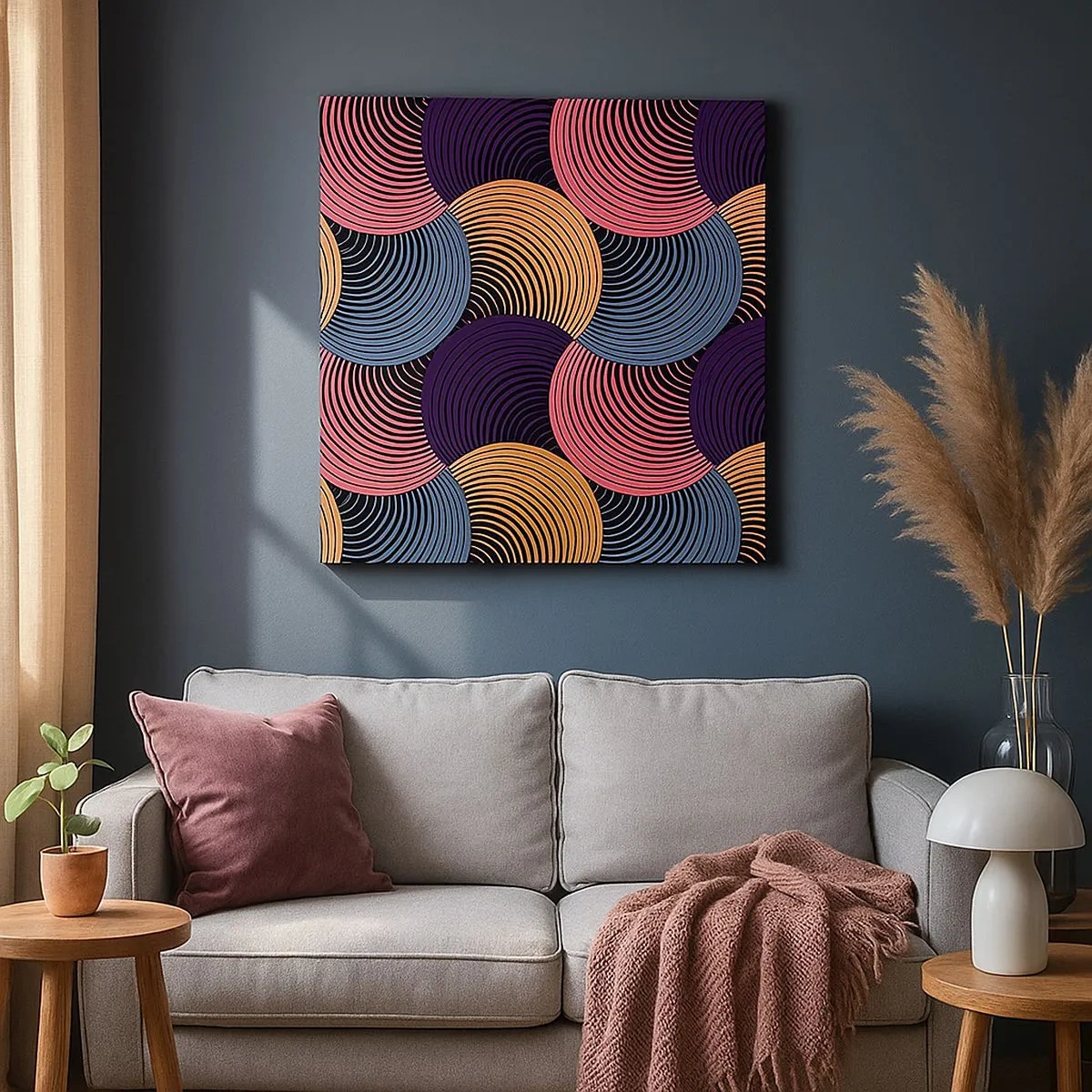 Quadro em tela - Num ritmo circular - 30x30 cm