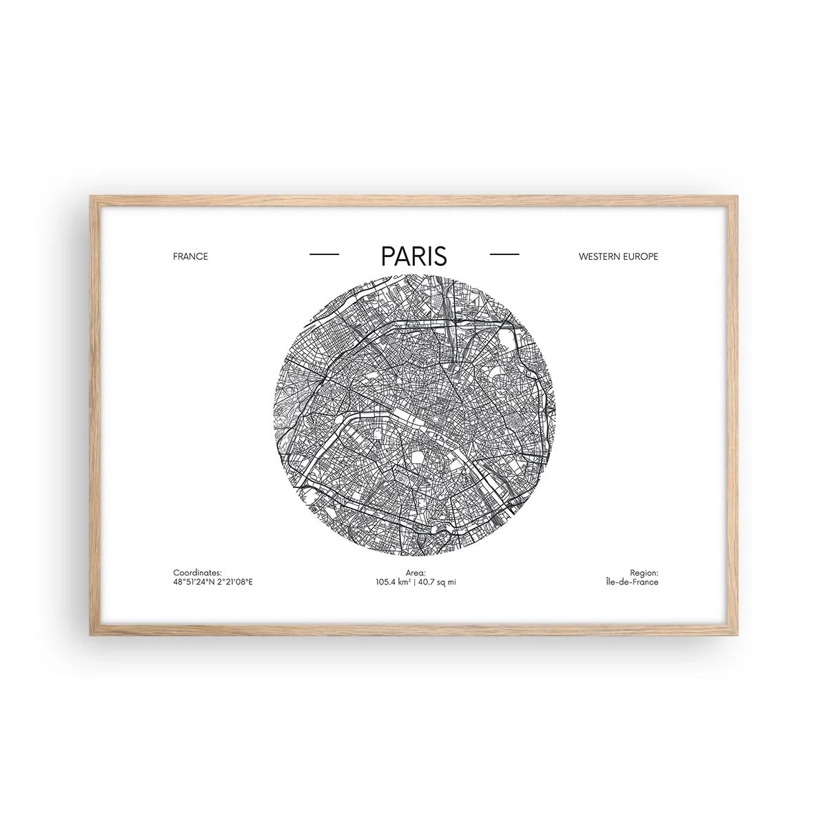 Pôster com moldura de carvalho claro - Anatomia de Paris - 91x61 cm