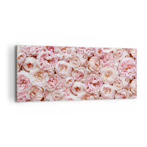 Quadro em tela - Uma cama de rosas - 100x40 cm