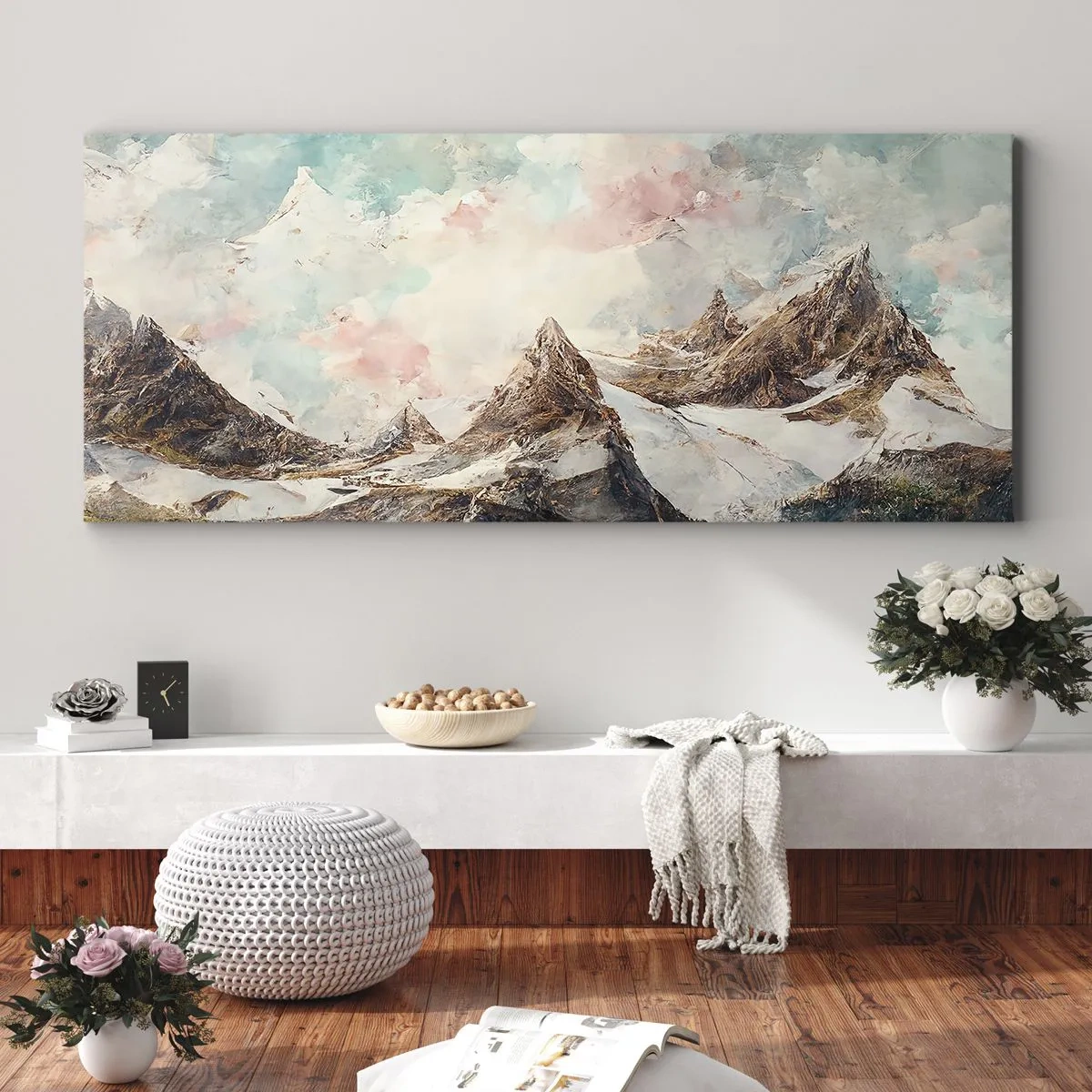 Quadro em tela - Lâminas de rocha - 100x40 cm