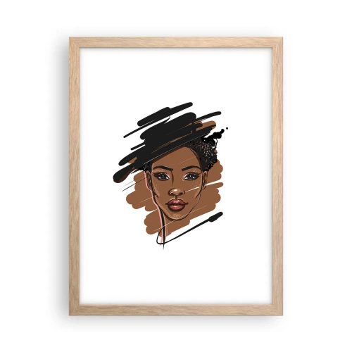 Pôster com moldura de carvalho claro - Doce como chocolate - 30x40 cm