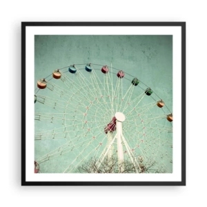 Pôster com moldura preta - Diverte-te - 60x60 cm