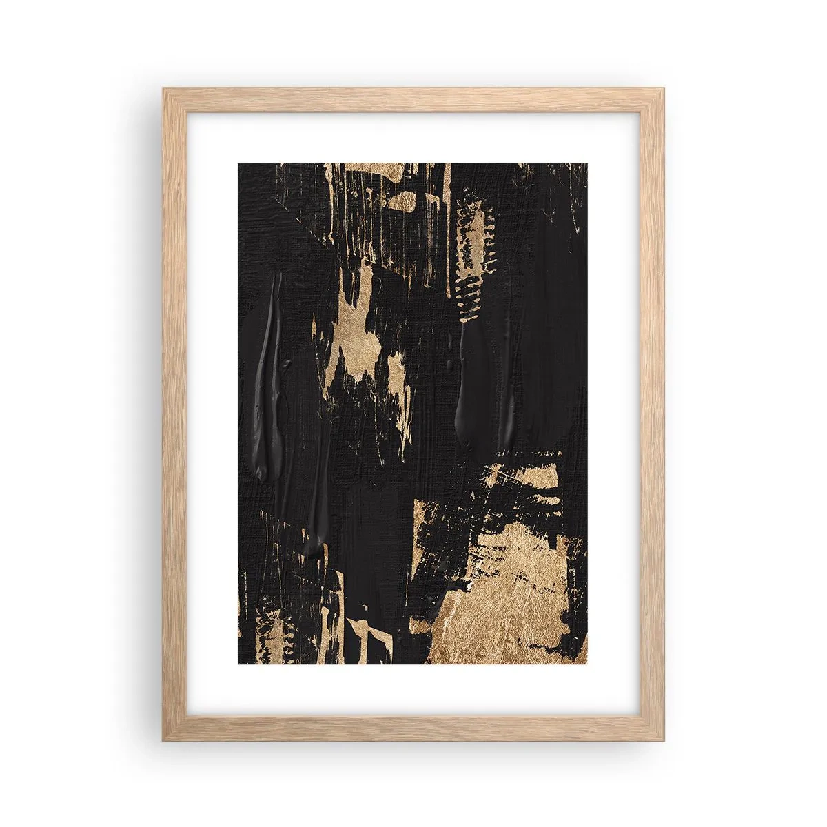 Pôster com moldura de carvalho claro - Rastro de toque - 30x40 cm