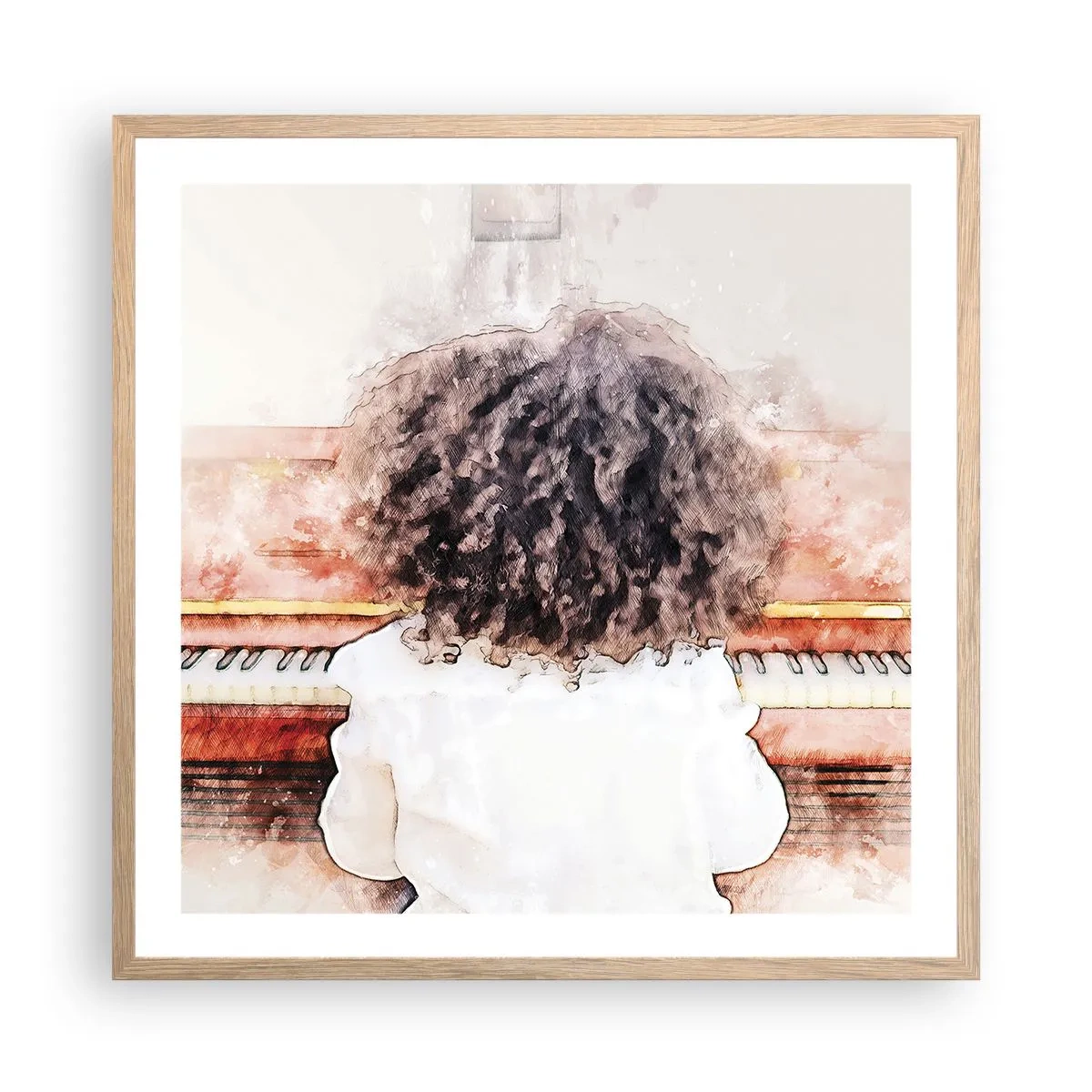 Pôster com moldura de carvalho claro - Num mundo novo - 60x60 cm