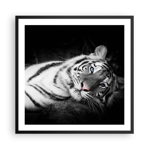 Pôster com moldura preta - Selvagem e tranquilo - 60x60 cm