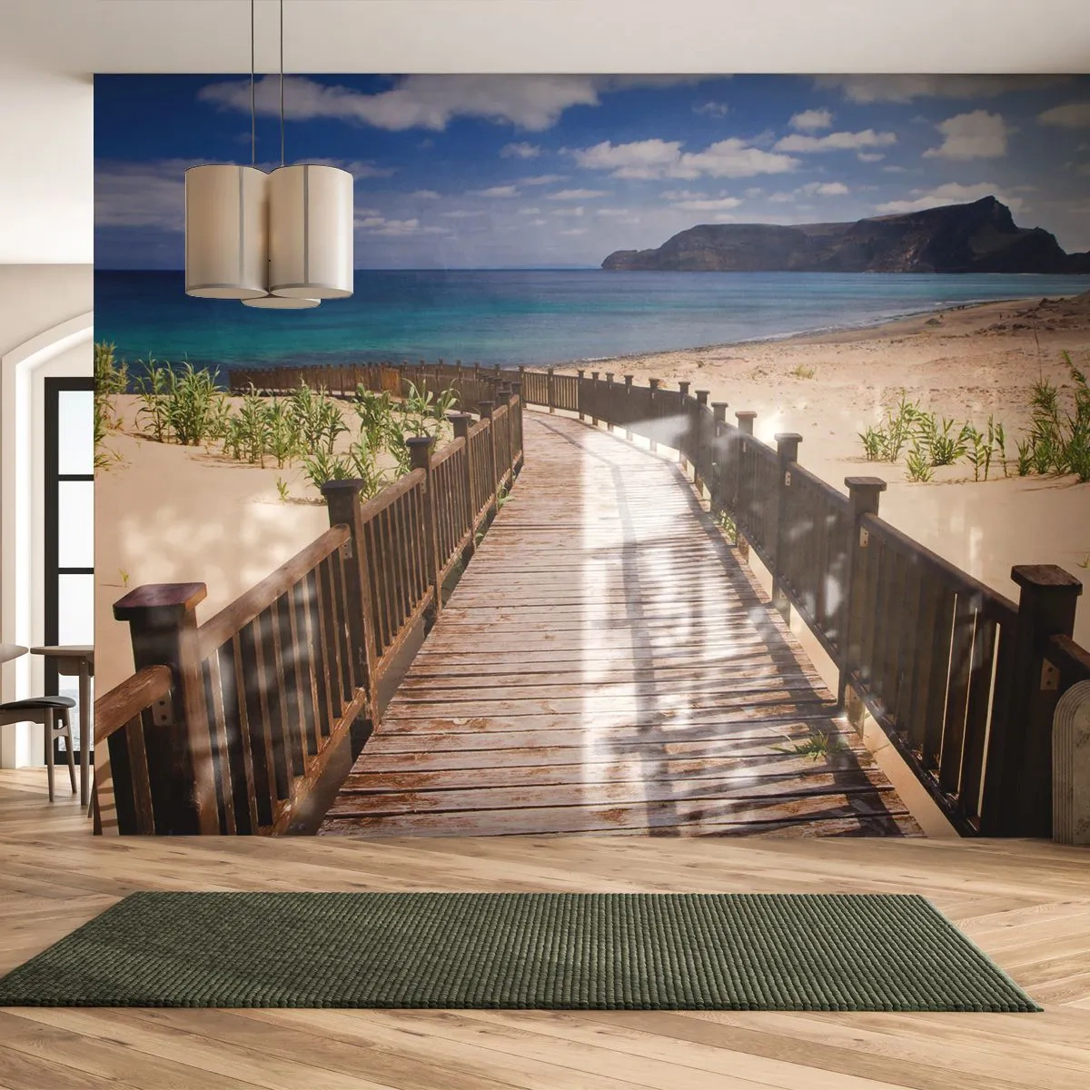 Papel de Parede Autocolante Deluxe Sticker - Leve-me para as ilhas felizes - Paisagem, Praia, Madeira - 250x175 cm