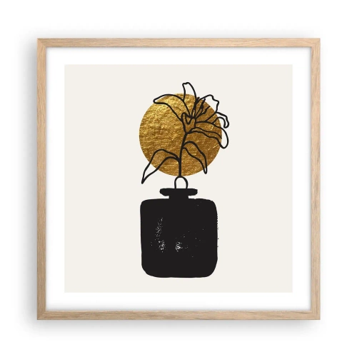 Pôster com moldura de carvalho claro - A beleza vale seu peso em ouro - 50x50 cm