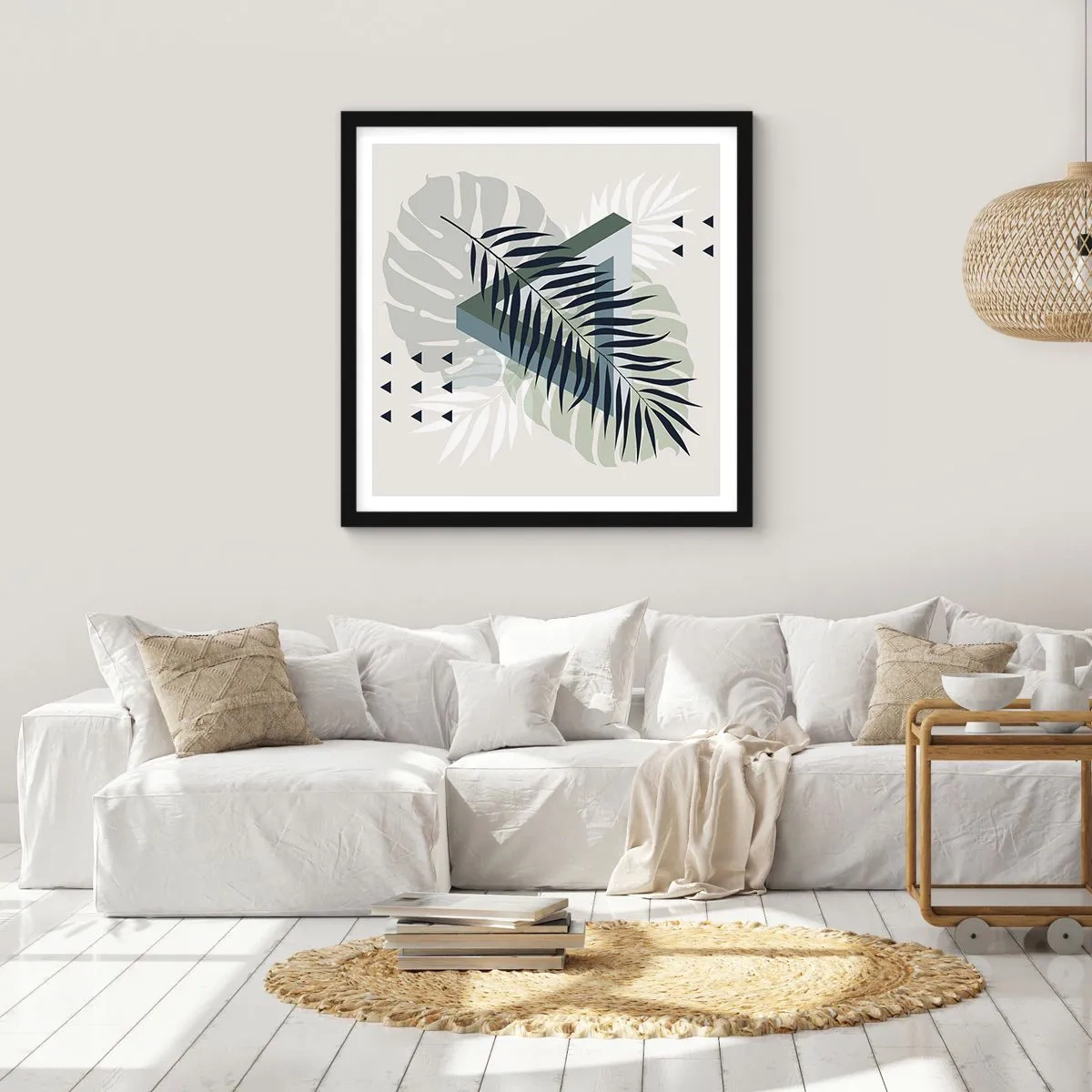 Pôster com moldura preta - Natureza e geometria – duas ordens? - 40x40 cm