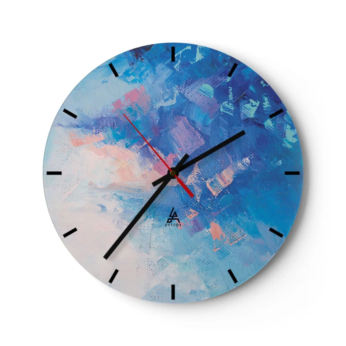 Relógio de parede - Relógio em vidro - Abstração de inverno - 40x40 cm