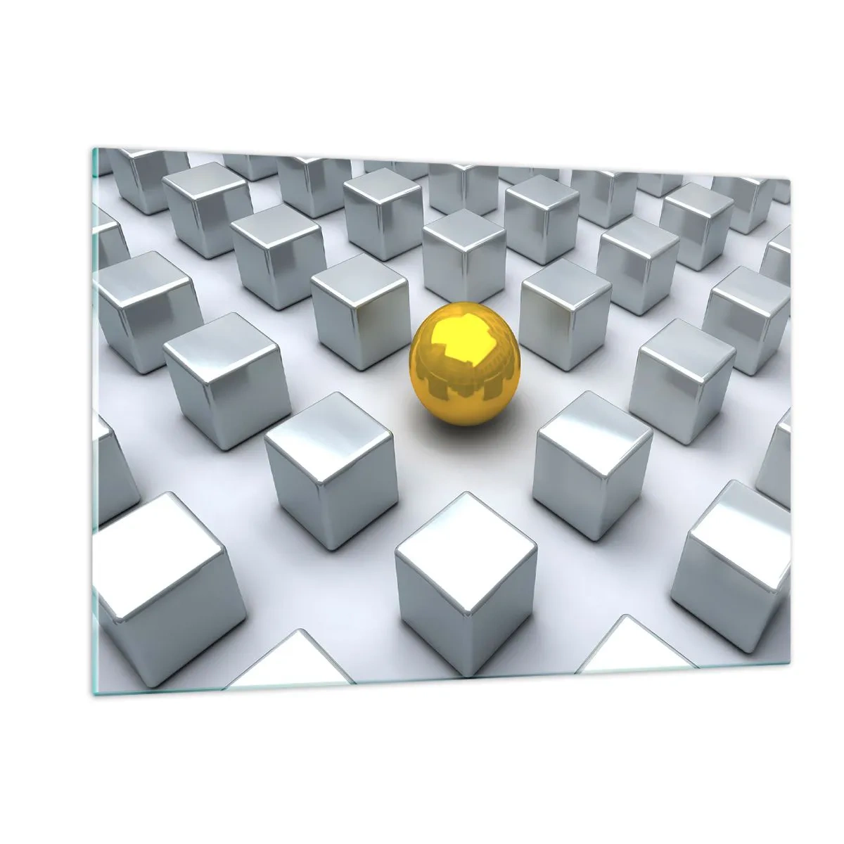 Quadro em vidro - Por que eu? Obras de arte geométricas - 120x80 cm