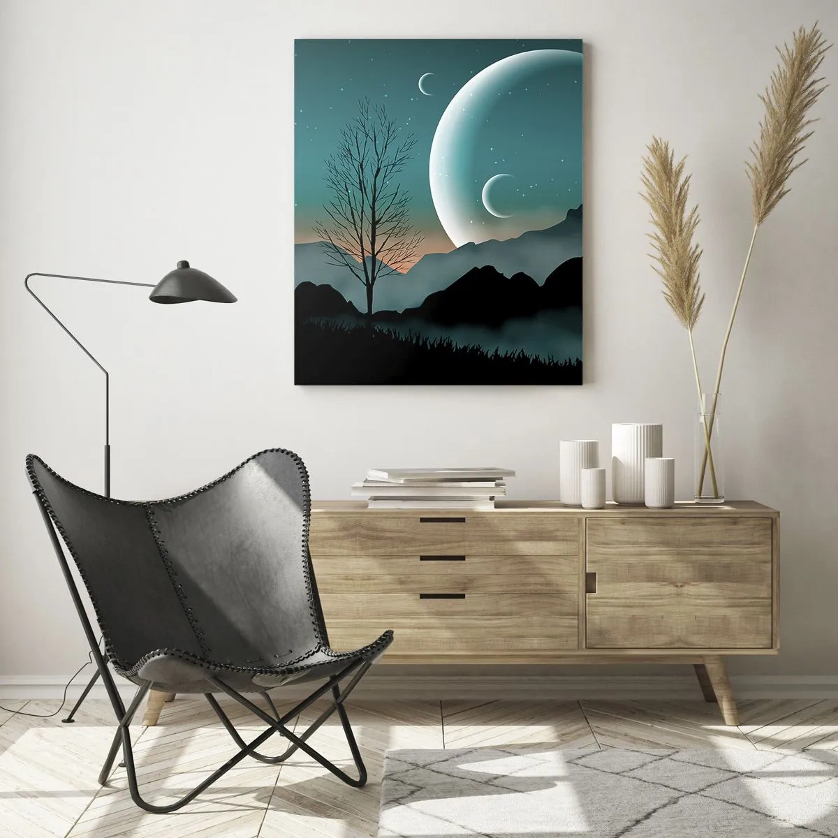 Quadro em vidro - Carnaval de uma noite estrelada - 50x70 cm