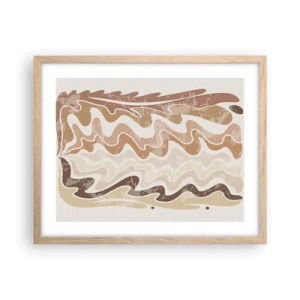 Pôster com moldura de carvalho claro - Boa energia – boas emoções - 50x40 cm