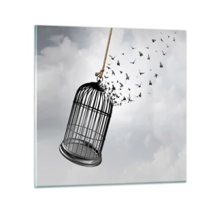 Quadro em vidro - Fé... Esperança... Liberdade! - 60x60 cm