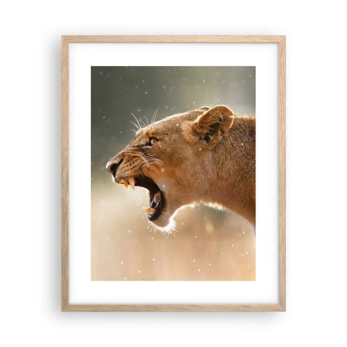 Pôster com moldura de carvalho claro - Tente não ouvir - 40x50 cm