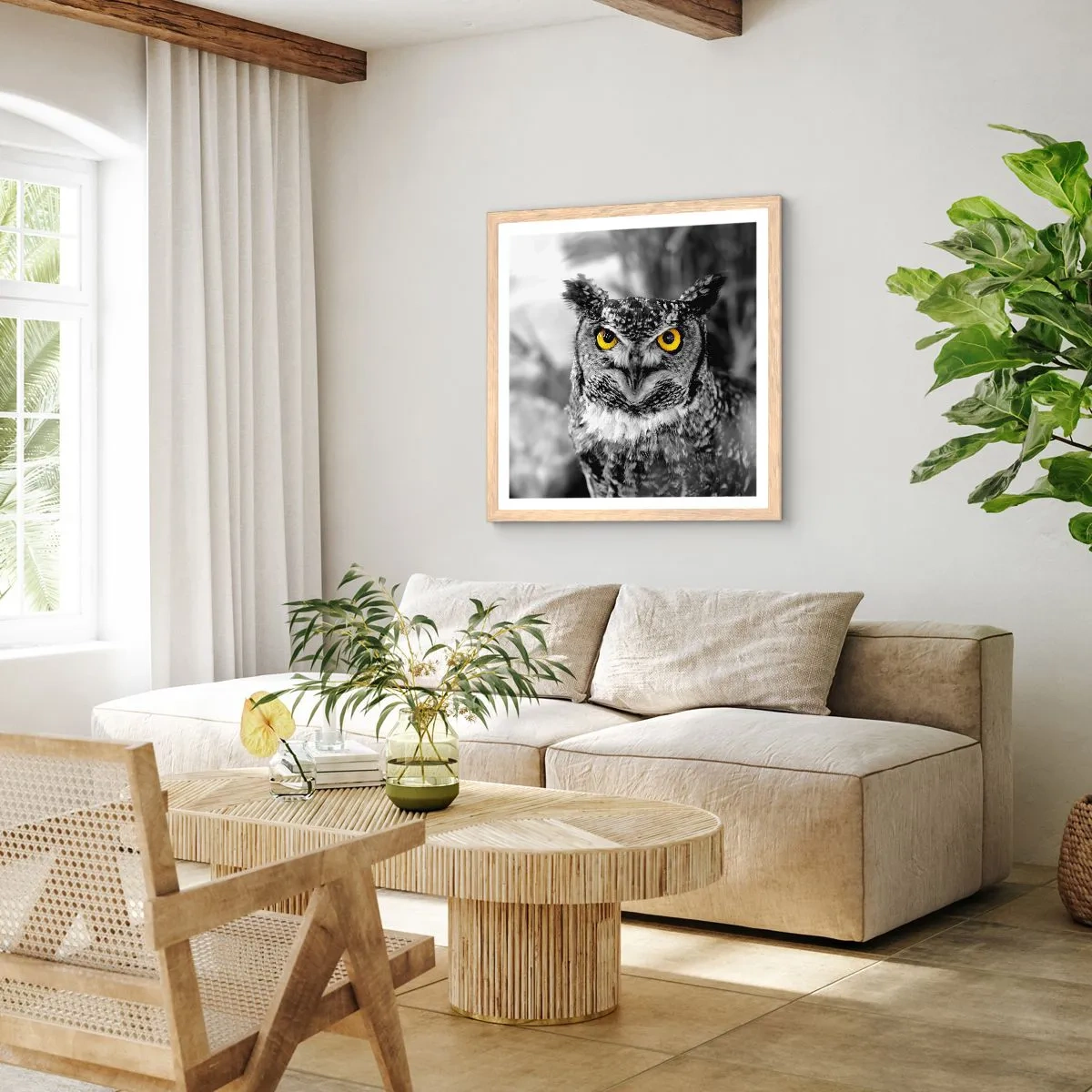 Pôster com moldura de carvalho claro - Nada pode ser escondido - 30x30 cm