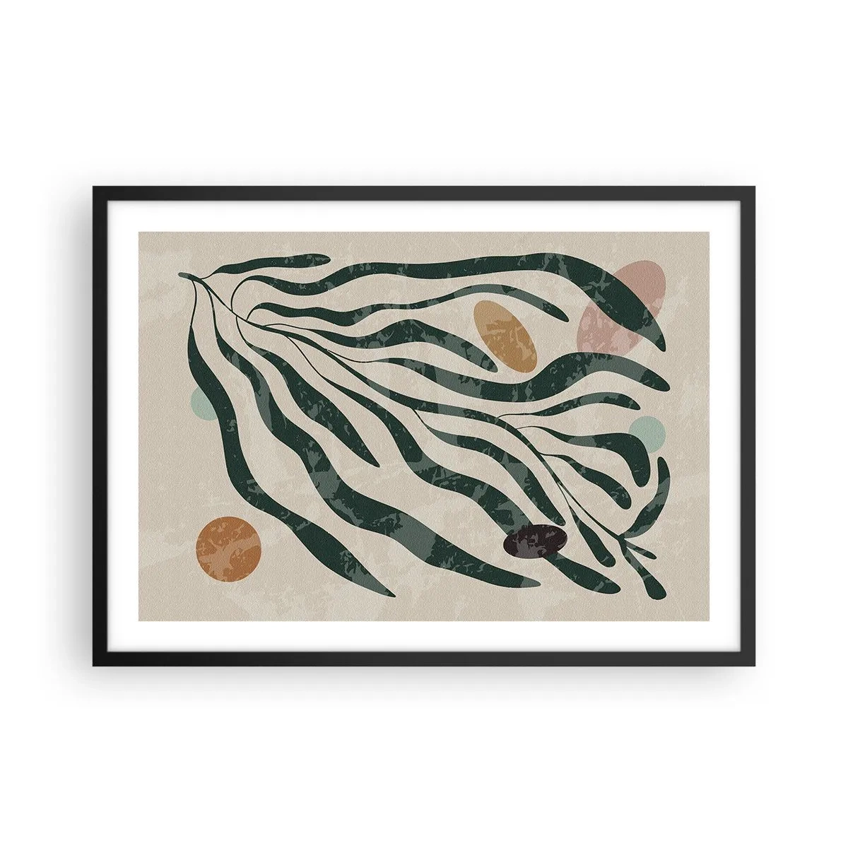 Pôster com moldura preta - Entre a vegetação - 70x50 cm